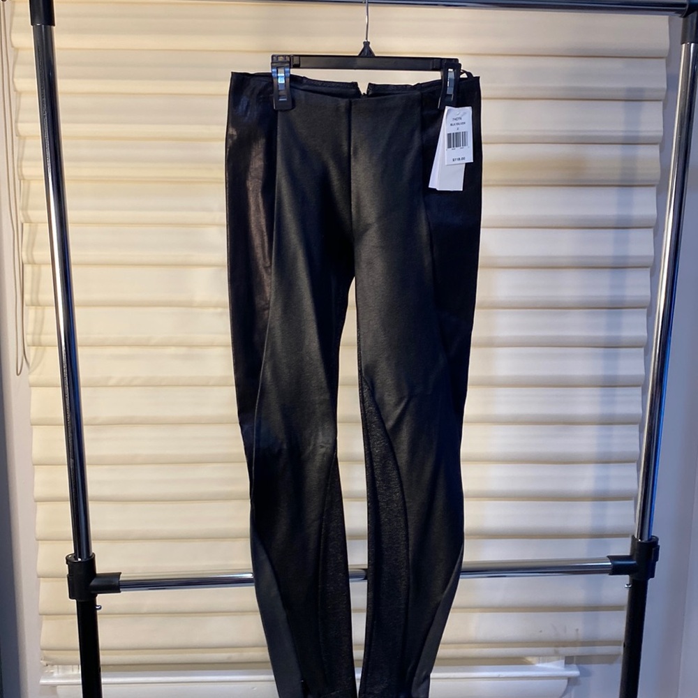 French Connection Black metallic leggings with different shades of black size 2